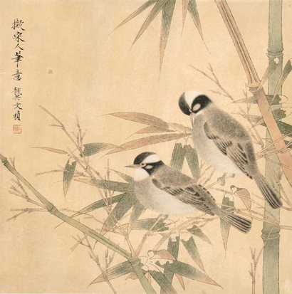 龚文桢 花鸟 立轴